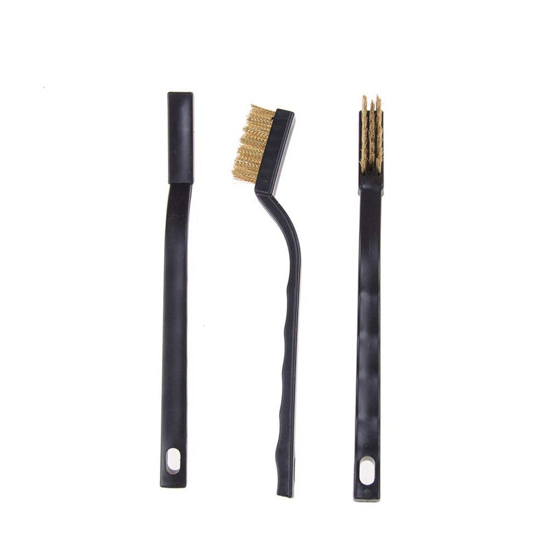 CILEONBE 30PCS Mini Wire Brush Brass Brush,Curved Handle Masonry Brush Wire Bristle for Cleaning Welding Slag and Rust - Image 2